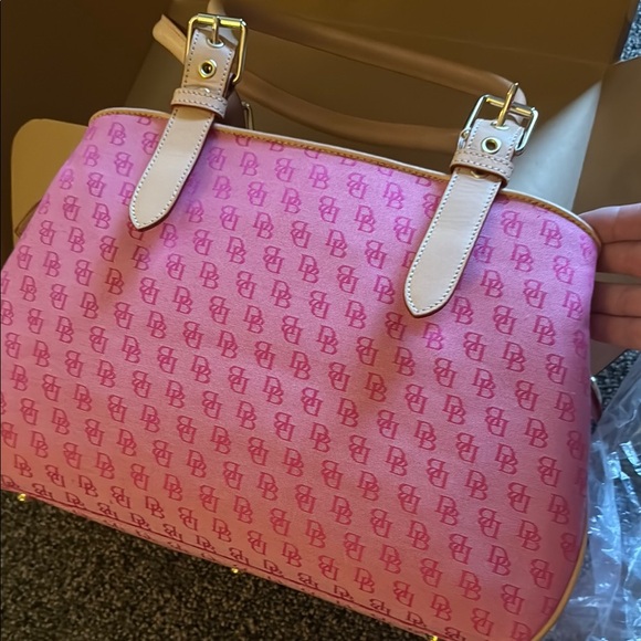 Dooney & Bourke Pink Satchel Bag with Structured Design
